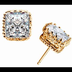 Princess Cut Stud Earrings